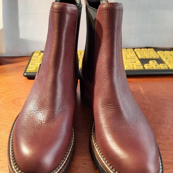 New ! Nordstrom Women Rain Platform Water Resistant Chelsea Boot Brown Size 6.5 - Picture 3 of 7